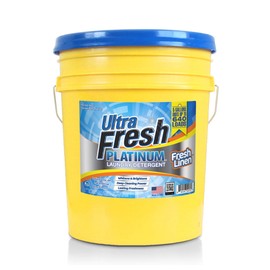 Ultra Fresh 5 Gallon Platinum Liquid Laundry Detergent Washing Soap for All Machine Types, Up to 640 Loads, Fresh Linen Scent