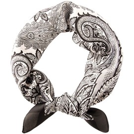 prinfantasy Silk Scarf Women's Silk Scarf Soft Silk Scarf Autumn Retro Art Painting Pattern High Quality Soft Natural Silk Neckerchiefs Sun Protection Stole, M070047