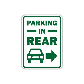 Portrait Round Plus Parking in Rear Wall or Door Sign | Indoor or Outdoor Parking Signage - Medium