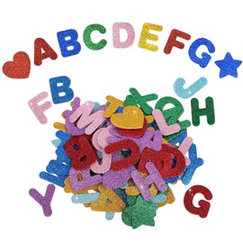 168 Stück Buchstaben Aufkleber, Buchstaben Selbstklebend, Glitzer Schaumstoff Sticker, Filzbuchstaben Selbstklebend, Glitzer Foam Zahlen Aufkleber, Für Schulkind Schulanfang Einschulung, Diy Handwerk