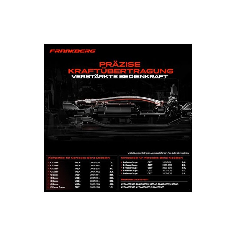 Frankberg 2 x Handbrake Cables Rear Left Right Compatible with