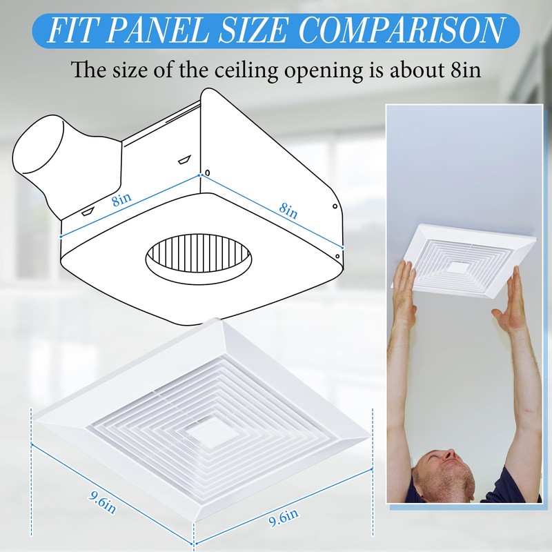Baquler 1 Pcs Exhaust Bathroom Fan Cover 9.6 x 9.6''