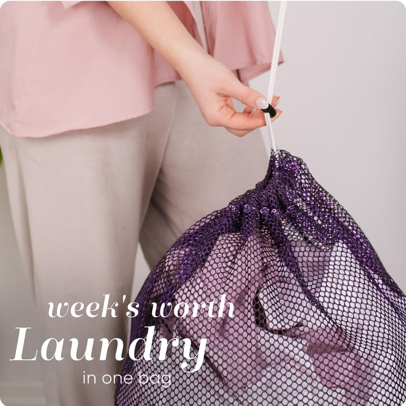 Handy Laundry Mesh Laundry Bag - Secure Drawstring Closure, Machine