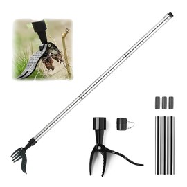 Yunova Stand Up Weed Puller Tool - 100cm Long Handle Manual Weeder, Heavy Duty Aluminum with Titanium Coated Blade, Ergonomic No Bend Dandelion Remover for Garden & Lawn Care