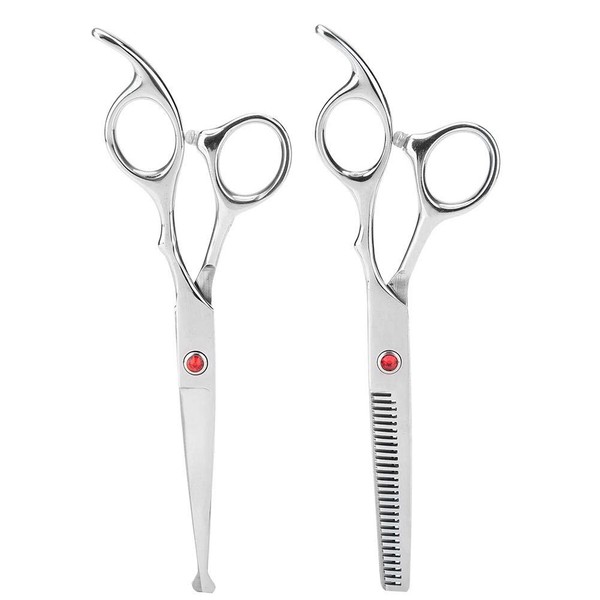 Professional Hair Cutting Thining Scissors Set Round Head Shears Baby Hairdressing Scissors Set for Baby Kids (Red)