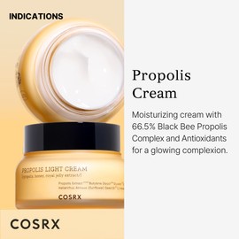 COSRX Full Fit Propolis Light Cream, 2.19 fl.oz / 65ml | Hydrating | Korean Skin Care, Paraben Free