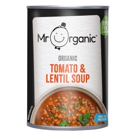 Mr Organic Mr Organic - Tomato and Lentil Soup - Organic and Delicious Tin, High in Protein and Fibre, Perfect for a Warm and Nutritious Meal