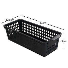 Bblina Small Baskets for Storage, Black Baskets Set of 6, 31 x 12.8 x 9 cm