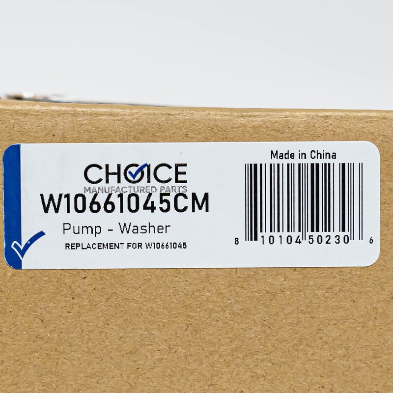 Choice Parts for Whirlpool W10661045 Washing Machine Drain Pump Assembly