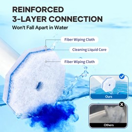 80 Toilet Wand Refills Fits for Clorox Toilet Wand,Upgrade 3-Layer Disposable Bowl Cleaner Refills for Bathroom Cleaning,3X Cleaning Power,No Falling Apart