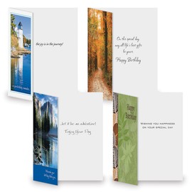 Scenic & Graphic Birthday Greeting Cards Value Pack - Set of 20, 10 Unique Designs, Large 5 x 7 Inch Cards, Sentiments Inside, Envelopes Included, by Current