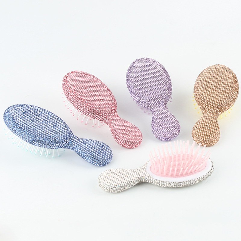1 Pack Rhinestone Hair Brush Detangling Bling Detangle Massage Sparkle