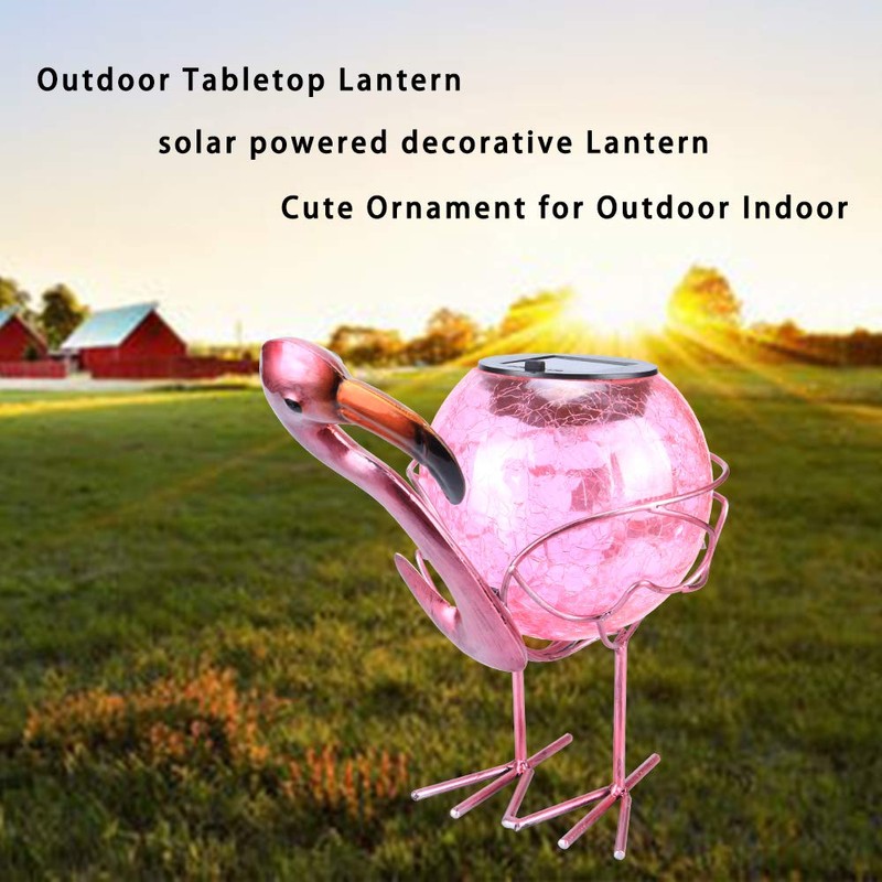 Solar Lantern Outdoor Decorative Waterproof LED Solar Lights Flamingo Tabletop