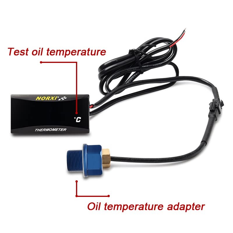 Motorcycle Oil Temperature Gauge Digital Oil Temperature Meter Electronic Oil