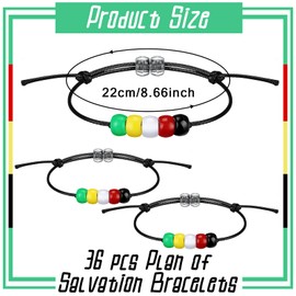 Landical 36 Pcs Plan of Salvation Bracelet Bulk WWJD Wordless Faith Bracelets Bulk Christian Gifts White Red Green Yellow Blue Prayer Faith Bible Christian Wristbands for Women Men