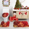 Nesphy Bathroom Sets with Shower Curtain and Rugs, 4 Pcs,Christmas