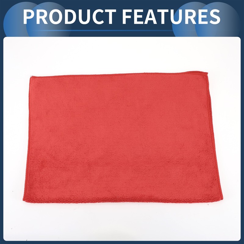 INFINAUTO Cleaning Cloths Towel,Car Drying Plush Cloth Absorbent Microfiber Red,3pcs