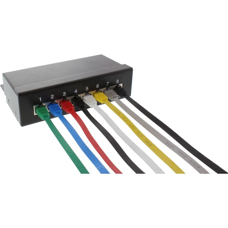 InLine 71614S Patchkabel flach, U/UTP, Cat.6, schwarz, 1,5m