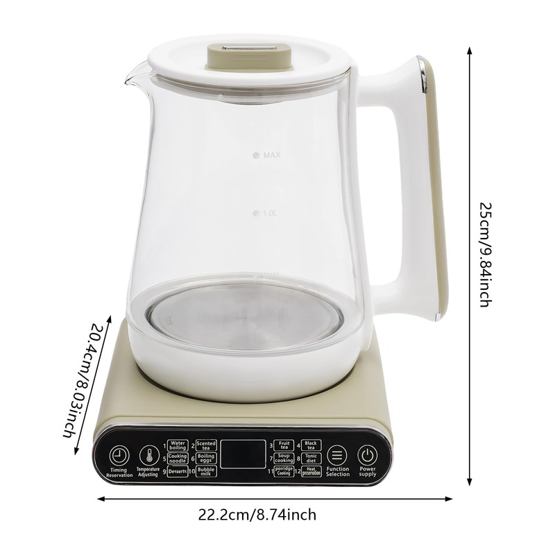 DDBESSIC Glass Kettle Electric, 800w 1.8L/60oz Kettle Electric Kettle with