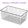 16inch Freezer Wire Storage Organizer Baskets, Household Refrigerator Bin with