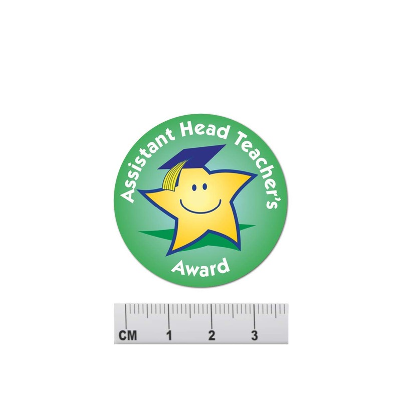 Cute Star stickers with an 'Assistant head teacher's award' Message