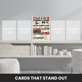 33rd Bday Card for Men and Women - Back in 1992 - Nostalgic In This Year Card as Birthday Cards for Men and Women on their 33rd Bday or 33rd Anniversary Card