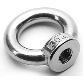 North Shore Sus304 Stainless Steel Eye Nut M4 DIY Jig Joint Hardware Earthquake Protection Furniture Anchor Nut Furniture Fall Prevention Stainless Steel Sus304 (0.16 inch (4 mm) Set of 10