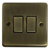 G&H Brassware CAB302 2-Way Two Gang Antique Brass Light Switch