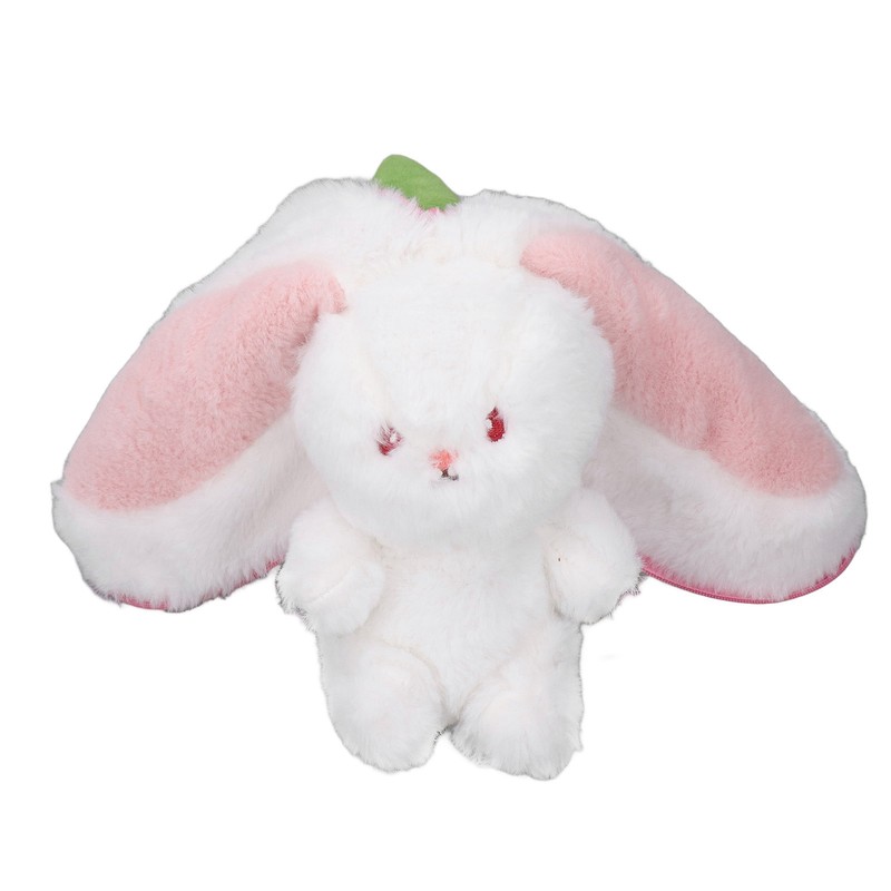 Reversible Bunny Plush Toy Throw Pillow Children Cute Cartoon Animal