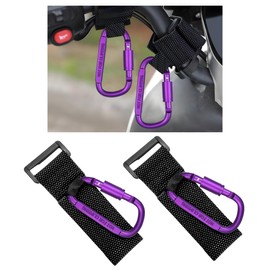 KVAEY 2 Pack Multipurpose Hook for Hanging Helmet, Goggle, Headsets, Durable Carabiners, Roll Bar Accessory Hook Hanger (Purple)