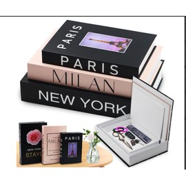 Tyafzzn Decorative Books for Home Decor Pack of 3 Decorative Books Decorative Books Storage Box Decoration False Books Box Book Shape Box for Coffee Table Shelves Decorative Books for Office