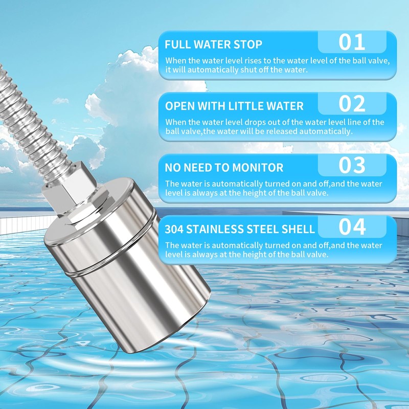 304 Stainless Steel Float Valve for Water Tank – Automatic