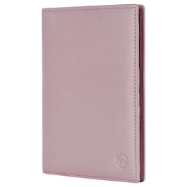 VON HEESEN Passport Holder Leather with RFID Protection for Men and Women, lavender, Portrait