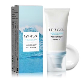Centella Sunscreen SPF 50, Hydrating Centella Serum Suncream with Broad Spectrum UV Protection, Refreshing Water-Fit Face Moisturiser SPF 50 Pa++++, Soothing Skincare Sun Serum 50ml