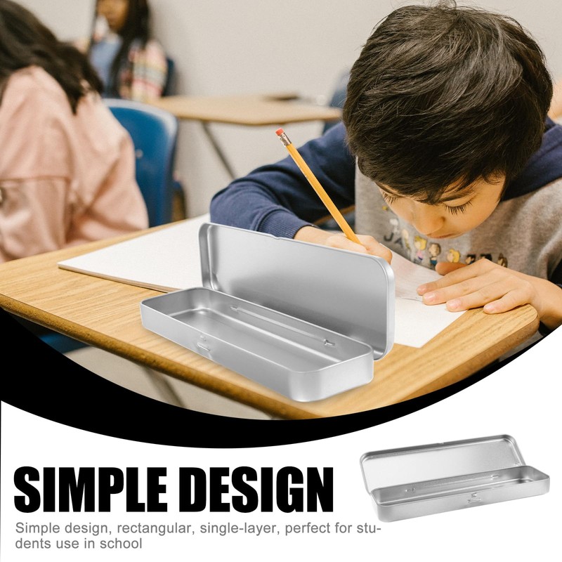 NUOBESTY Metal Pen Pencil Case Stationery Box Empty Foldable Tin
