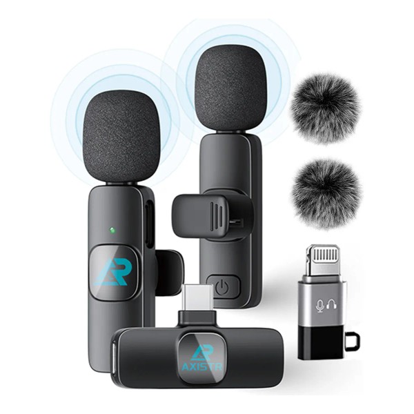 Axistr Lavalier Wireless Micrófono For iPhone/Android/PC/iPad Terminal 20 M Largo
