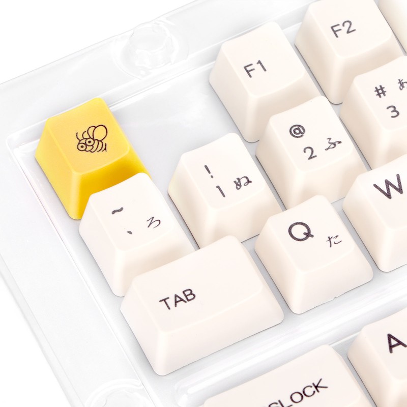 Keyboard Keycaps Bee Milk Subject PBT Material OEM Height Dye
