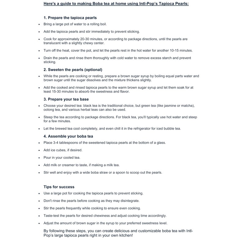 Large Pearl Tapioca • 100% Tapioca • 100% Natural •