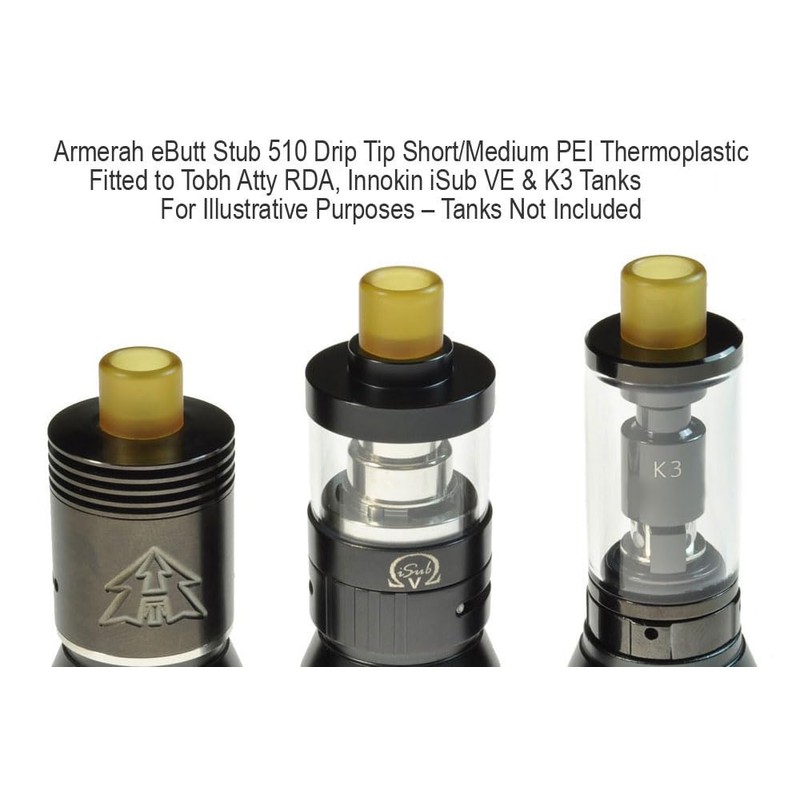 Armerah eButt Stub 510 Drip Tip eCig Mouthpiece Short/Medium PEI