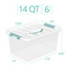 Buyitt Plastic Storage Box with Lids, Clear Plastic Latching Bins,