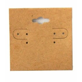 Saga Selection Plain Khaki Kraft Hanging Earring Card Jewelry Display Flocked Card 2 X 2" (100)
