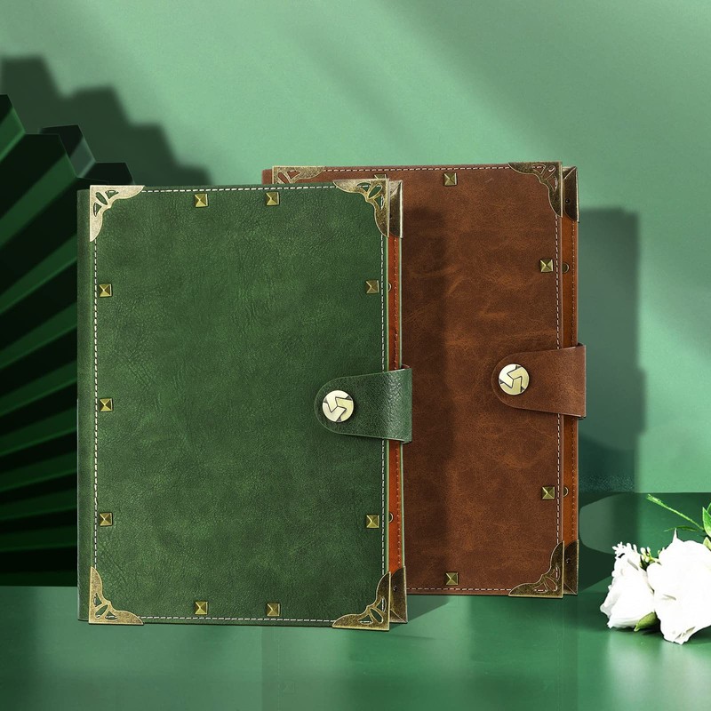Vintage Leather Journal Notebook A5 Journa Refillable PU Leather Rivet