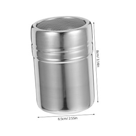 Gatuida Fine Mesh Sugar Powder Shaker with Lid Stainless Steel Cocoa Flour Duster for Even Distribution Baking Cooking Versatile Powder Dispenser for Cocoa Matcha and Coffee