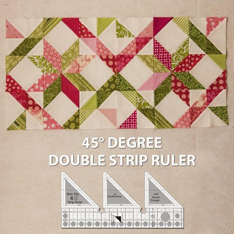 Ruler Grids 45/60/90 Degree Double Strip Ruler Transparent Acrylic Non