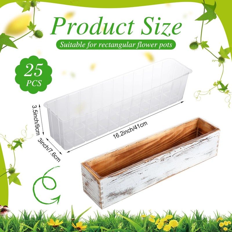 Domensi 25 Pcs Plastic Liners for Planters Planter Box Liner