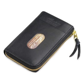 Avies Vintage Wax Leather, Genuine Leather, Pass Case, Card Case, Made in Japan, Black
