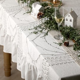 Yalikop 6 ft Christmas Crystal Garland Hanging Clear Acrylic Garland Strands Hanging Bead Ornament String Decorations for Manzanita Christmas Tree Curtain Decor Xmas Party Decorations