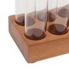 Coffee Bean Storage Tubes with Walnut Wood Stand Lid Glass