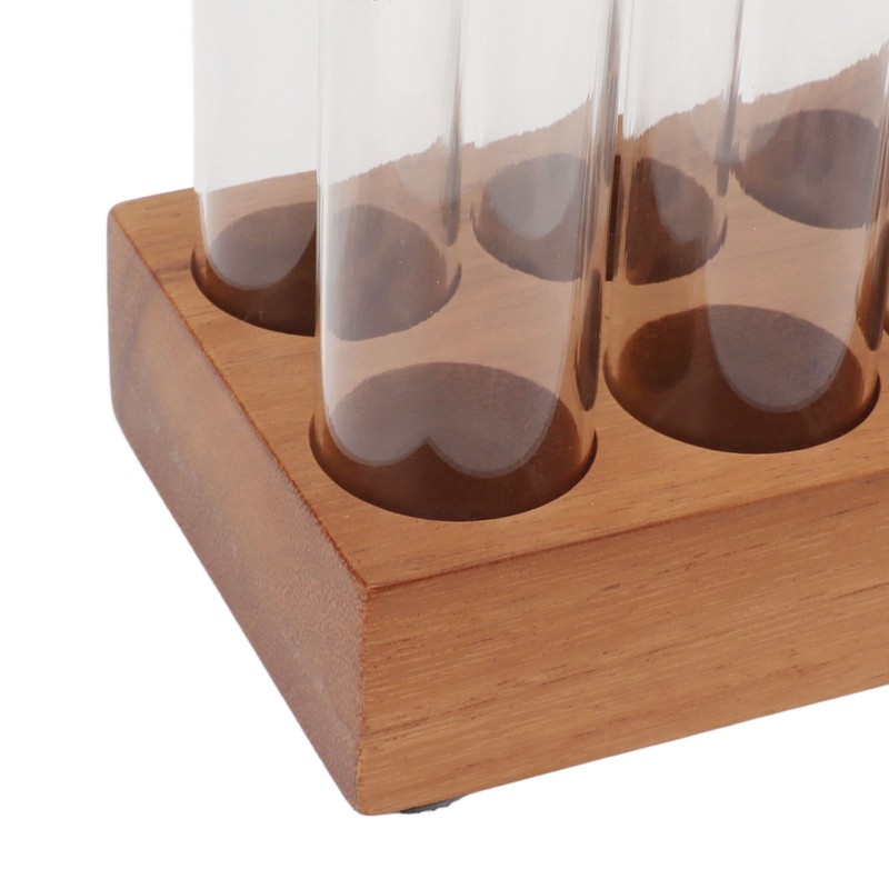 Coffee Bean Storage Tubes with Walnut Wood Stand Lid Glass