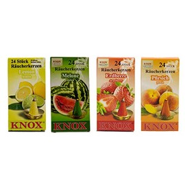 Knox Incense Cones, Set of 4, Assorted Varieties, Made in Germany